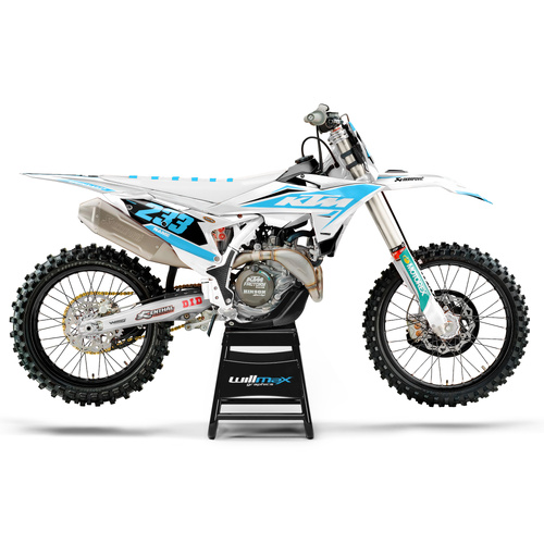 KTM Adore White Light Blue Graphics Kit