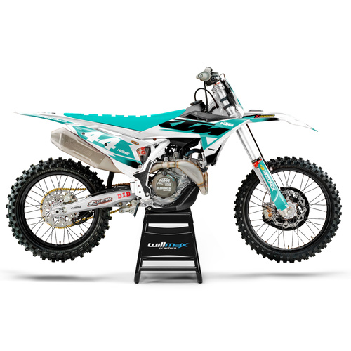 KTM Air White Teal Graphics Kit