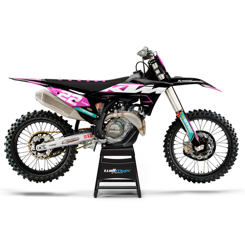 KTM Ascend Black Pink Graphics Kit