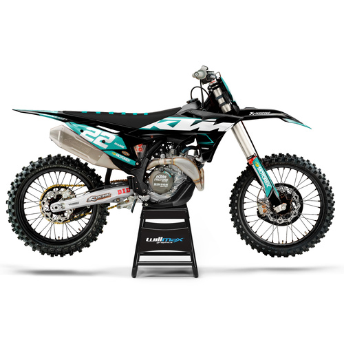 KTM Ascend Black Teal Graphics Kit