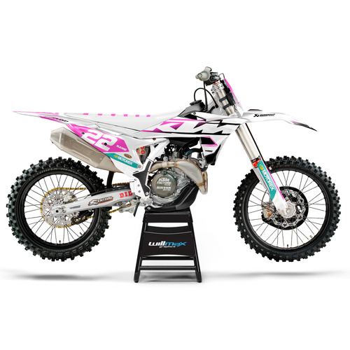 KTM Ascend White Pink Graphics Kit