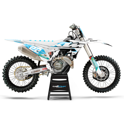 KTM Ascend White Light Blue Graphics Kit