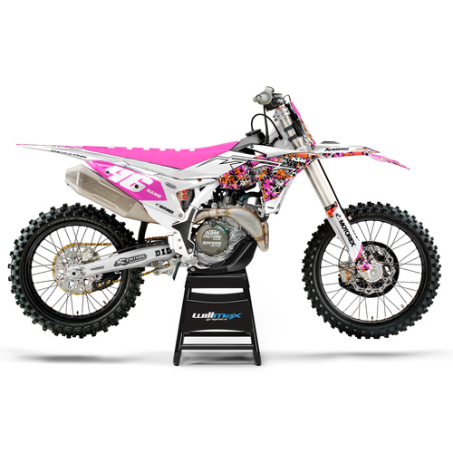 KTM Blotched White Pink Graphics Kit