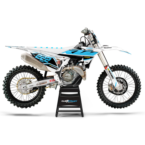 KTM Fracture White Light Blue Graphics Kit