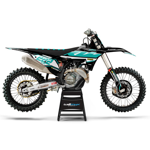 KTM Fracture Black Teal Graphics Kit