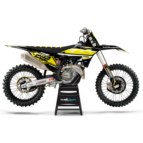 KTM Fracture Black Yellow Graphics Kit