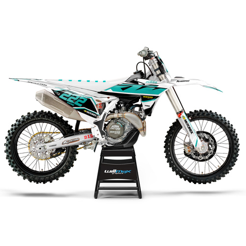 KTM Fracture White Teal Graphics Kit
