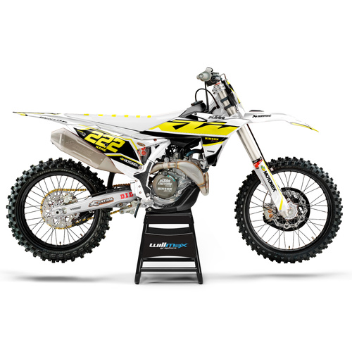 KTM Fracture White Yellow Graphics Kit