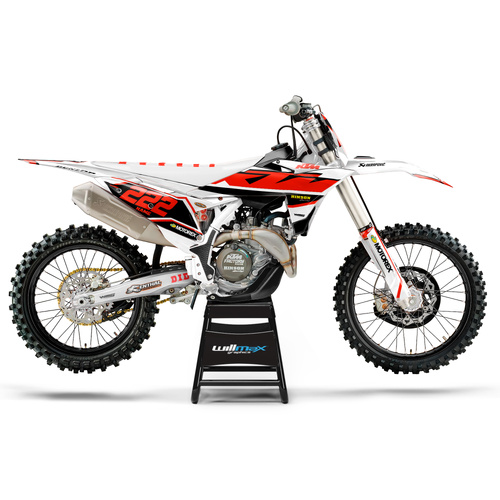 KTM Fracture White Red Graphics Kit