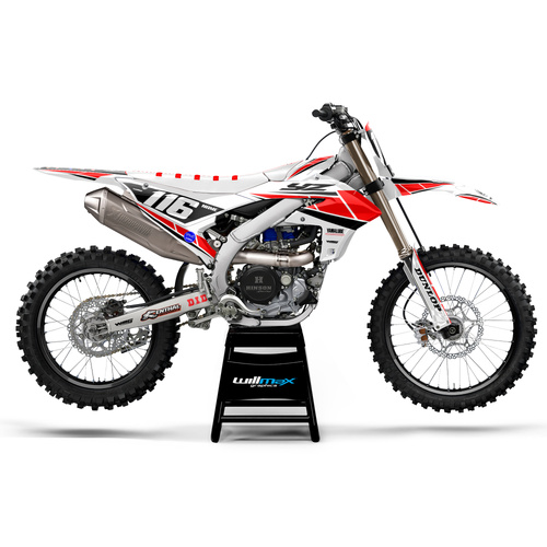 Yamaha Admire White Red Graphics Kit