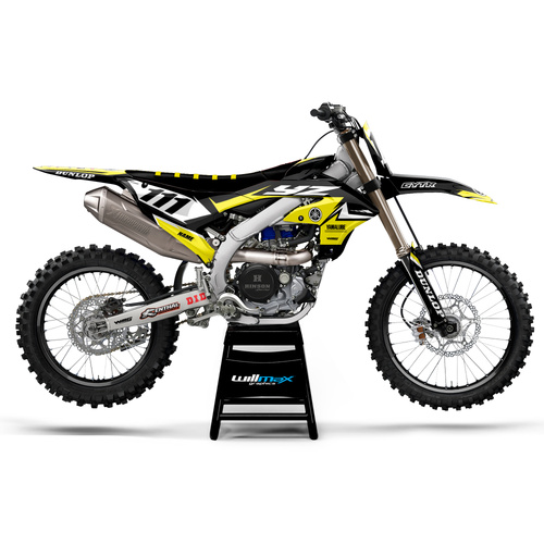 Yamaha Crush Black Yellow Graphics Kit