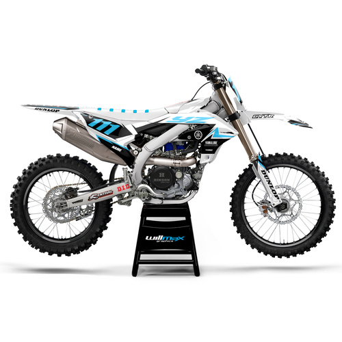 Yamaha Crush White Light Blue Graphics Kit